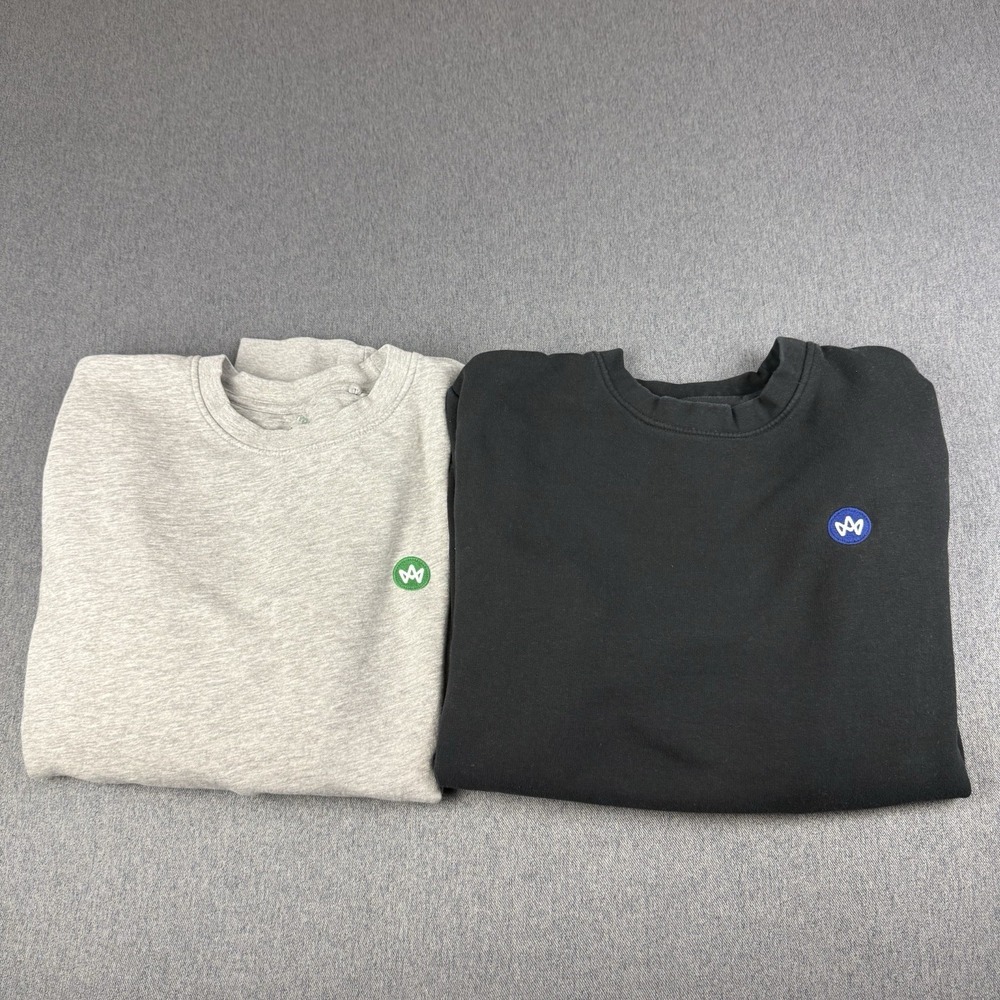 Lot of 2 Kronstadt Men's Large Sweater Jumper Gray Black Comfort Stretch
